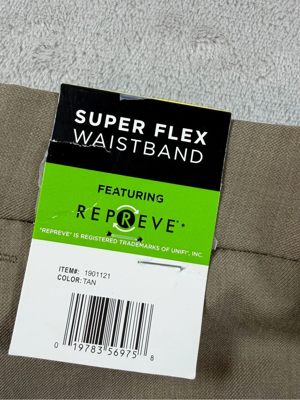 Haggar Dress Pants Mens‎ 32x30 Tan Straight Fit Super Flex Waistband Repreve